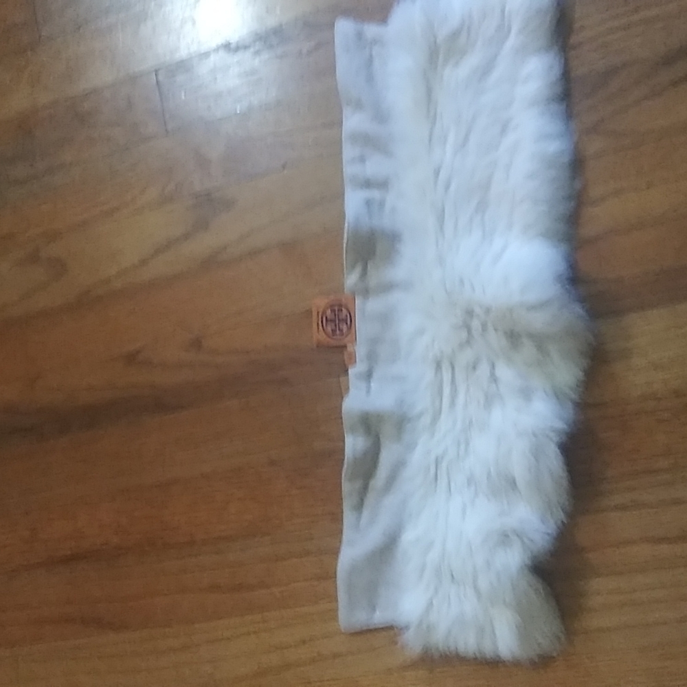 Tory Burch fur neck accessories.